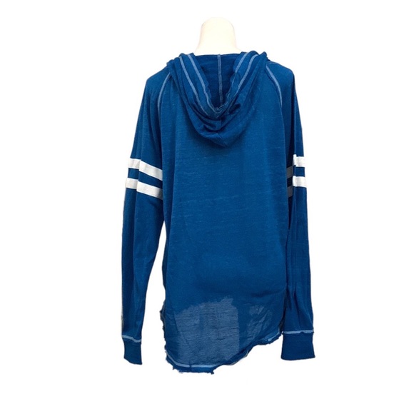 UZZI graphic design Padre Island Texas distressed hooded pullover coverup - Picture 11 of 16